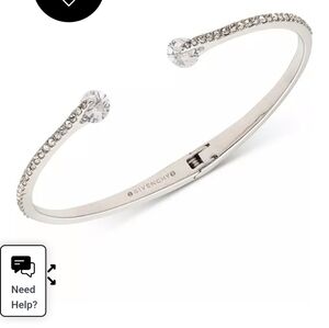 Givenchy Crystal & Pavé Hinged Bangle Bracelet New Women